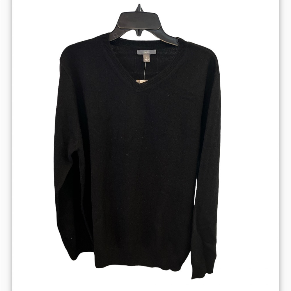 Apt 9 Hunter Black Cashmere Cable Sweater NWT